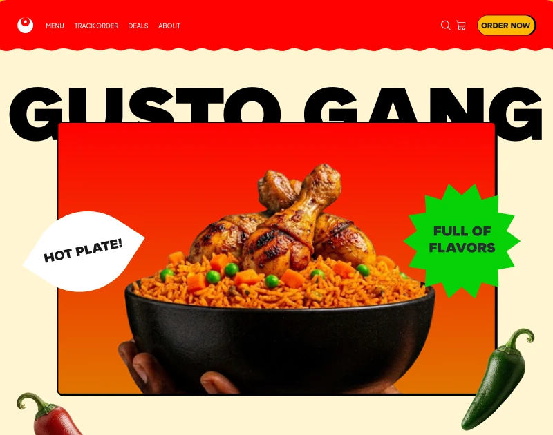 Gusto Gang food delivery website