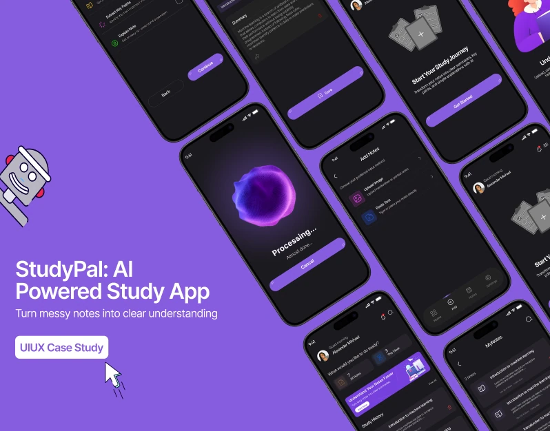StudyPal AI study app screens