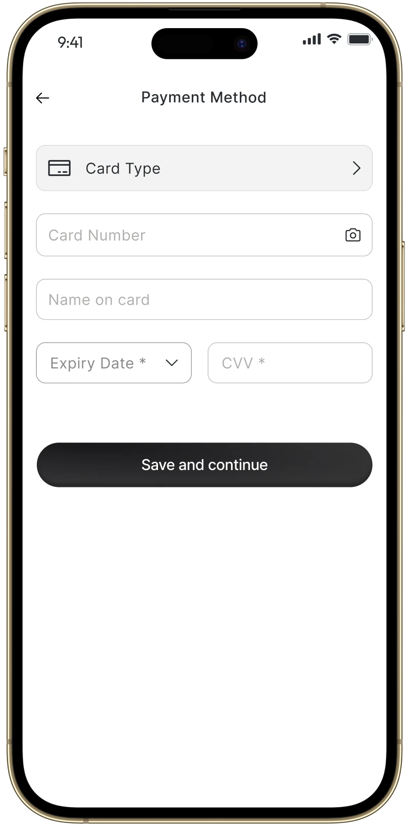 LawyerUp payment method form, alternate view